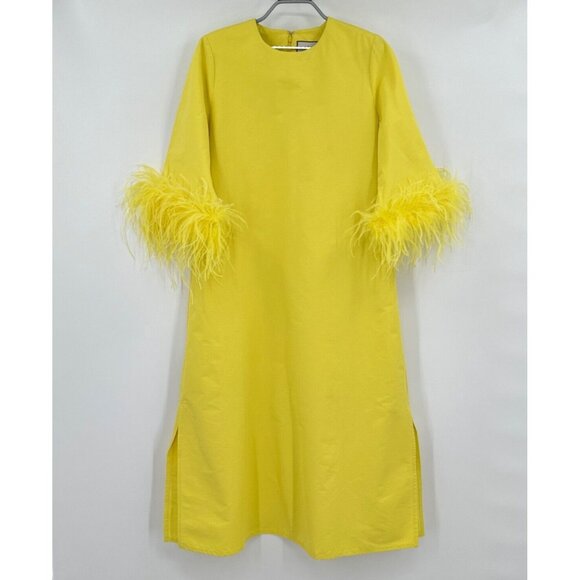 Tuckernuck Dresses & Skirts - Tuckernuck Women's Citron Feather Jamie Midi Dress sz M Jacquard Yellow NWT